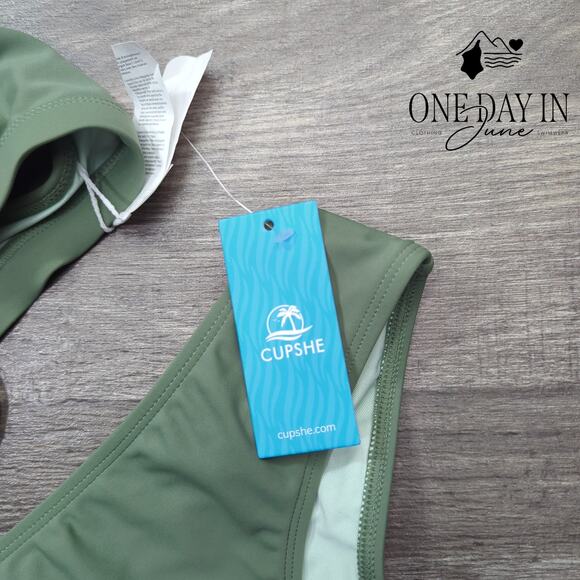 Cupshe Tie Back Triangle Bikini Swimsuit Size S - Picture 4 of 7